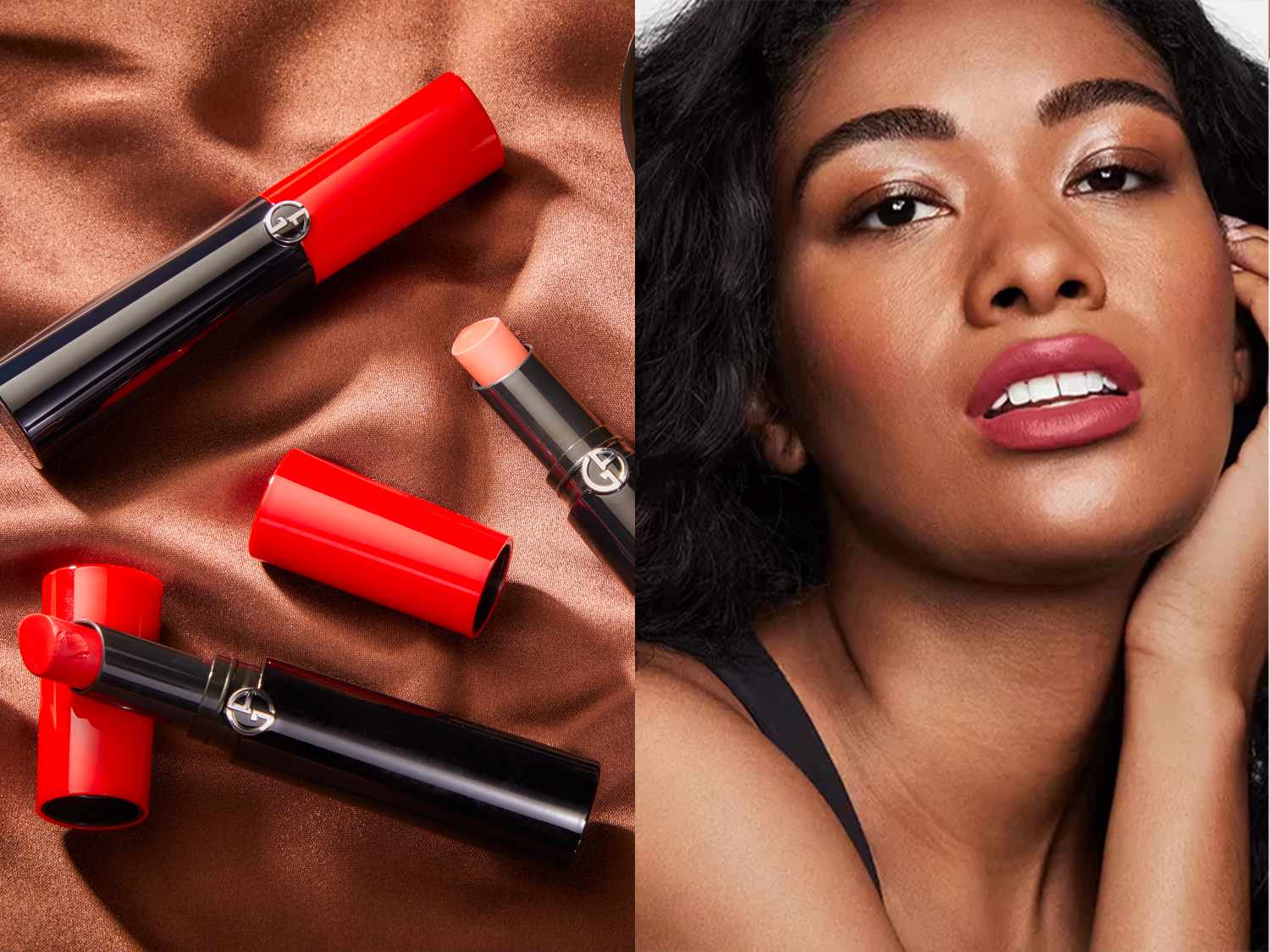 Satin Lipsticks as Accessories in Layered Fashion Looks